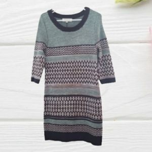 Pink Rose Sweater Dress Stripes Multi Color Medium NWT